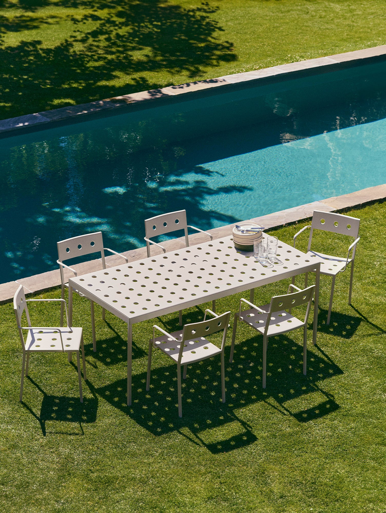 Chalk Beige /  Balcony Outdoor Dining Table by HAY