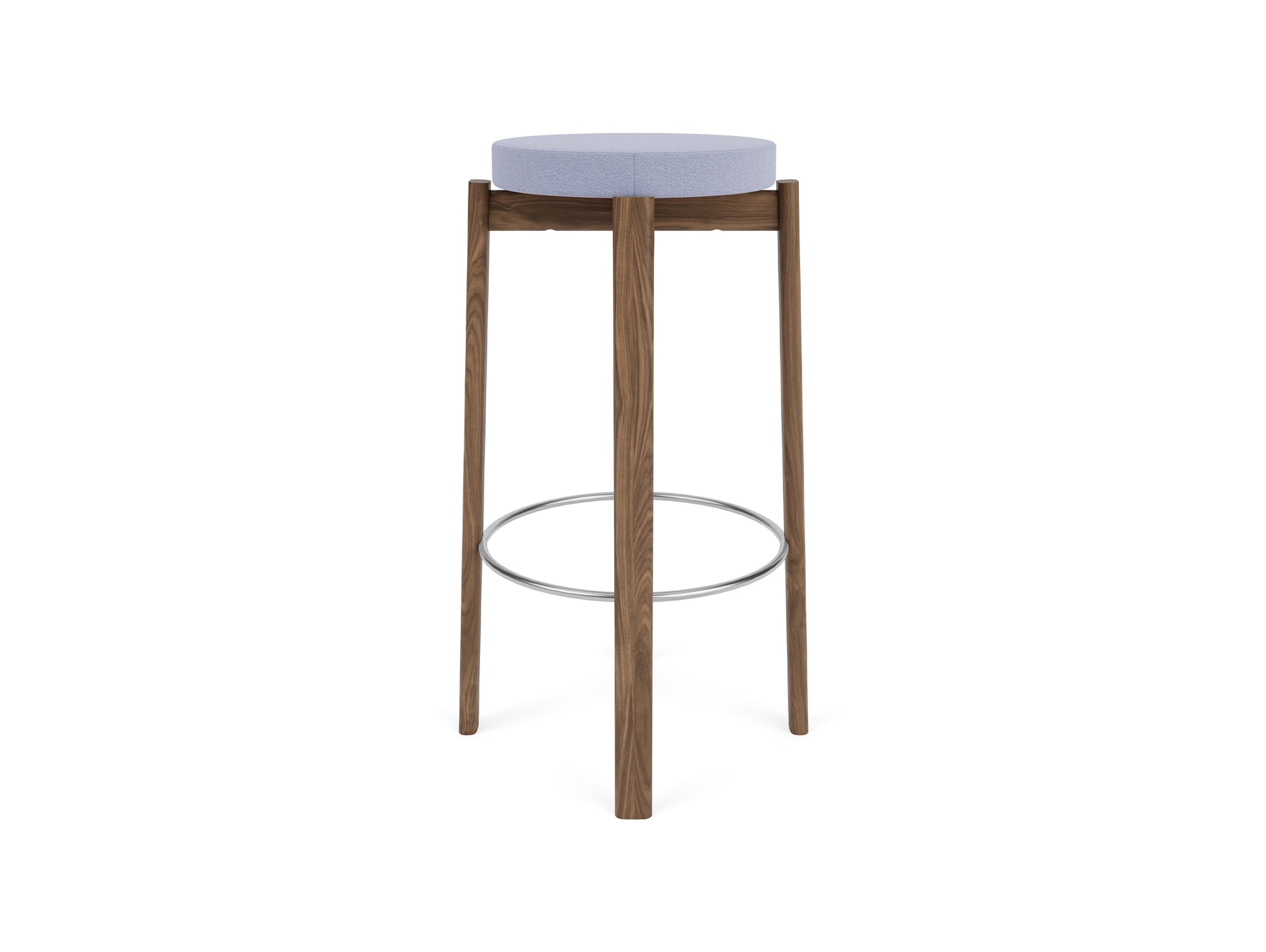 Passage Bar/Counter Stool Upholstered by Audo Copenhagen - Bar Stool / Walnut Base / Vidar 723