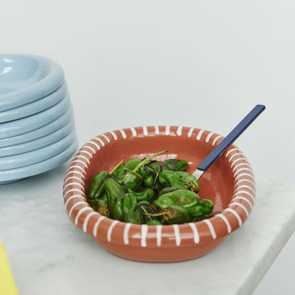 Barro Oval Dish by HAY - Small / Natural White Stripes
