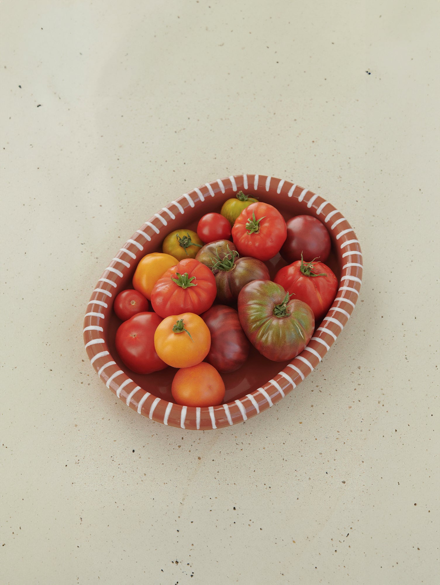 Barro Oval Dish by HAY - Large / Natural White Stripes
