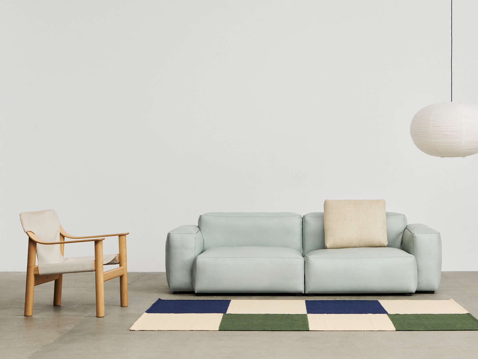 Bernard Easy Chair by HAY - Lacquered Oak / Raw Canvas