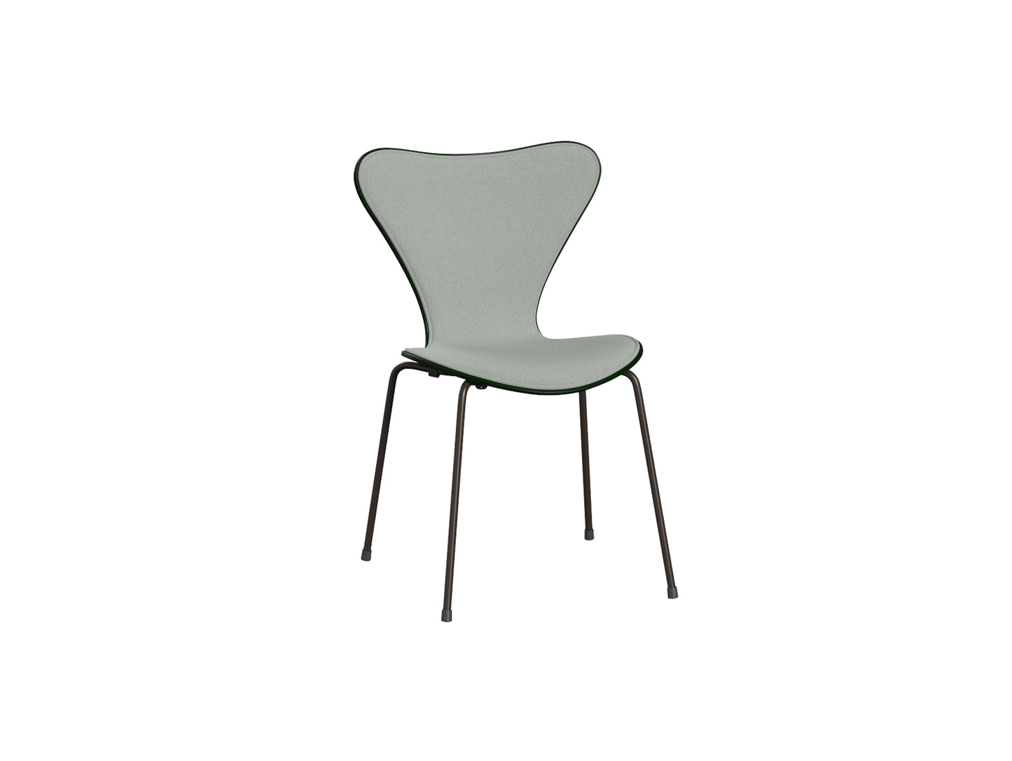 Series 7™ 3107 Dining Chair (Front Upholstered) by Fritz Hansen - Brown Bronze Steel / Front: Sunniva 3 132 / Back: Evergreen Lacquered Veneer