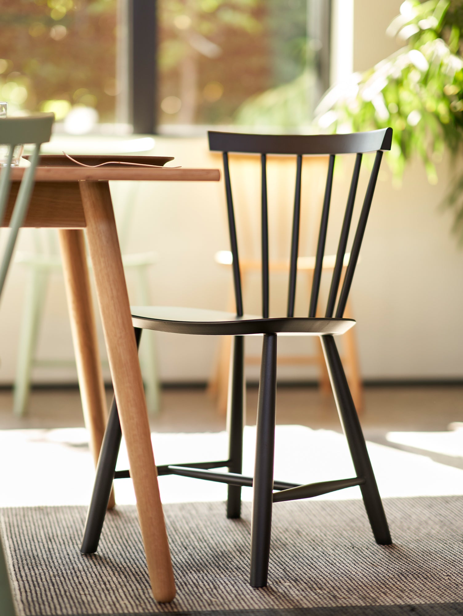 J46 Chair by FDB Mobler - Black Painted Beech