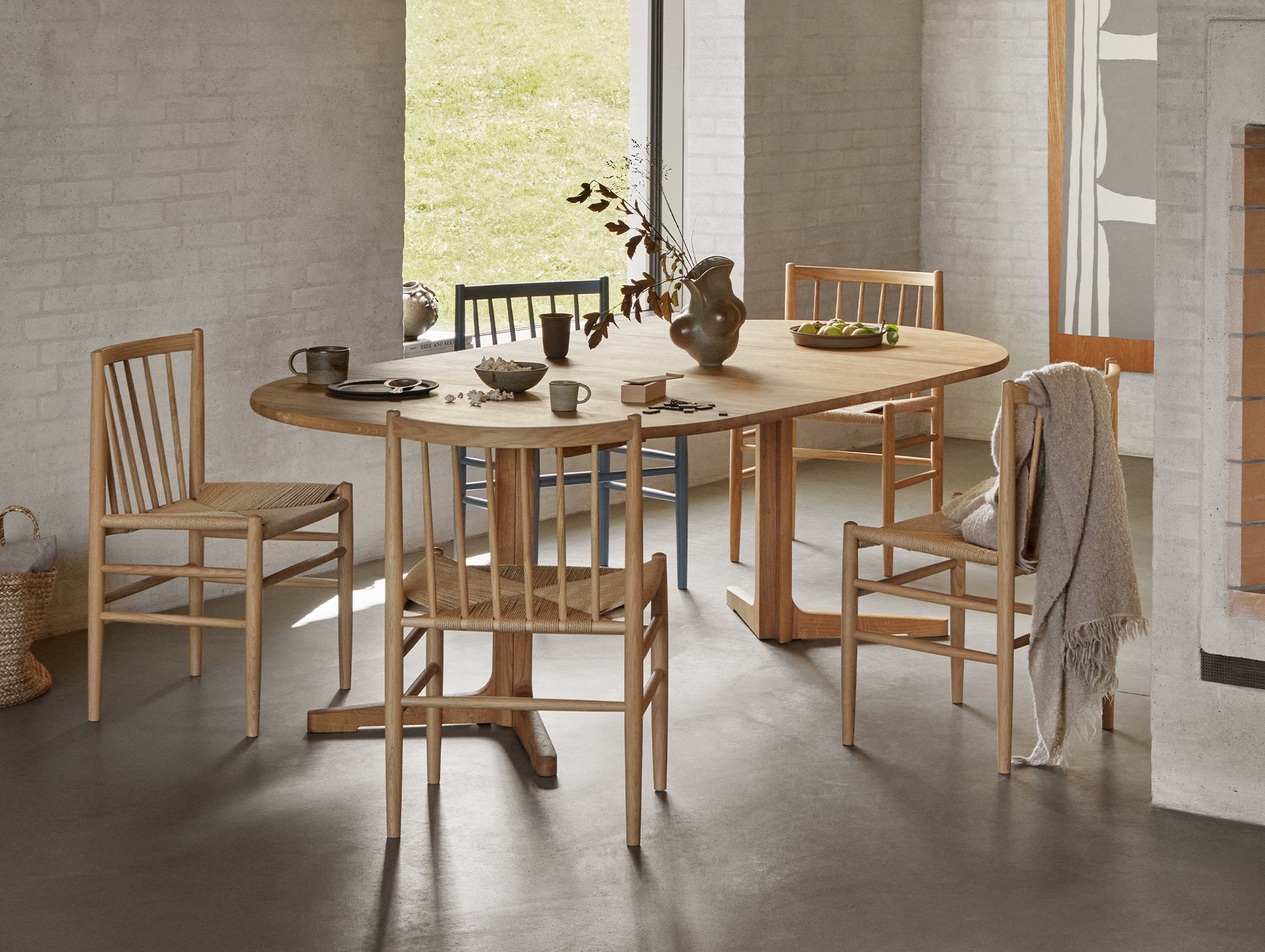 C69E Table by FDB Mobler - Length: 120 cm - 220 cm (Two Extension Leaves)