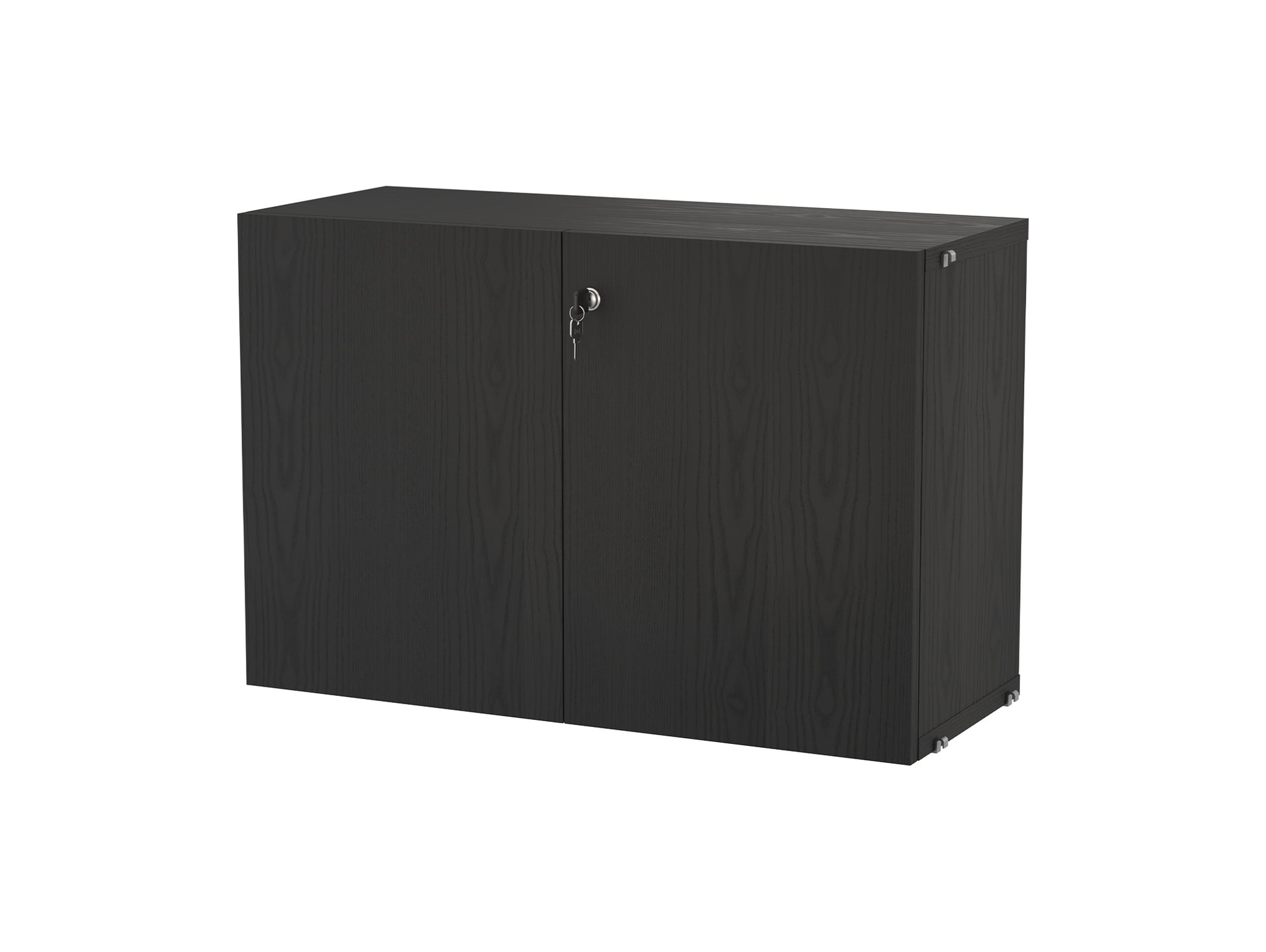 String System Cabinet with Lock - Black Ash