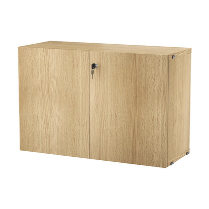 String System Cabinet with Lock - Oak