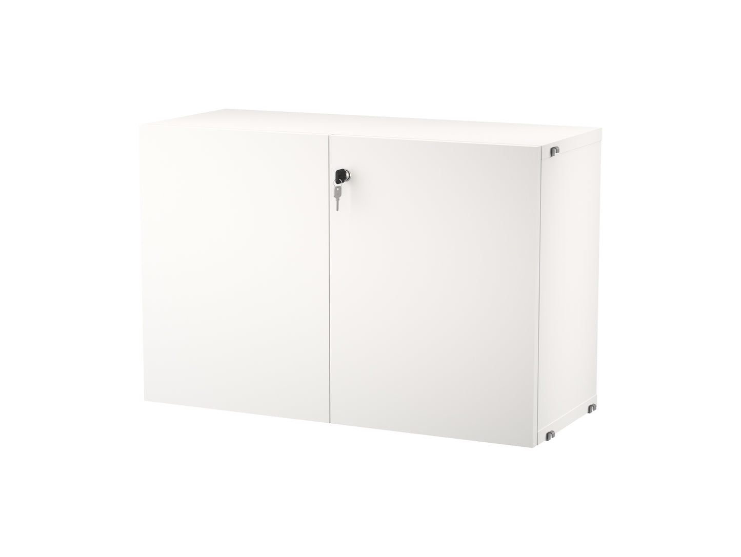 String System Cabinet with Lock - White