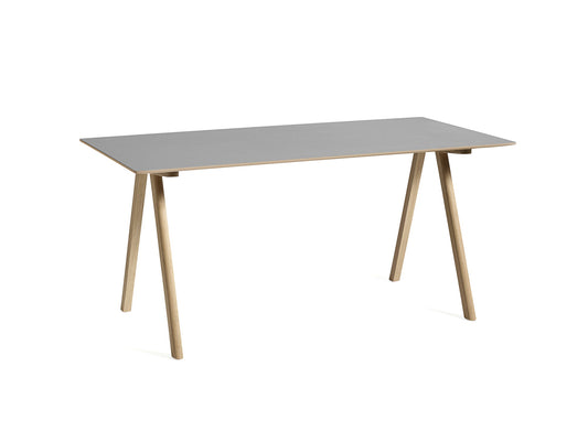 Copenhague Desk CPH 10 by HAY - Grey Linoleum Tabletop / Lacquered Oak Base