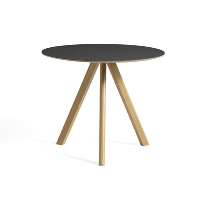 HAY CPH 20 Dining Table - Black Lino / Lacquered Oak / 90 cm