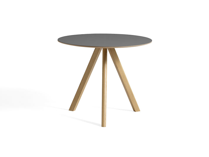 HAY CPH 20 Dining Table - Grey Lino / Lacquered Oak / 90 cm