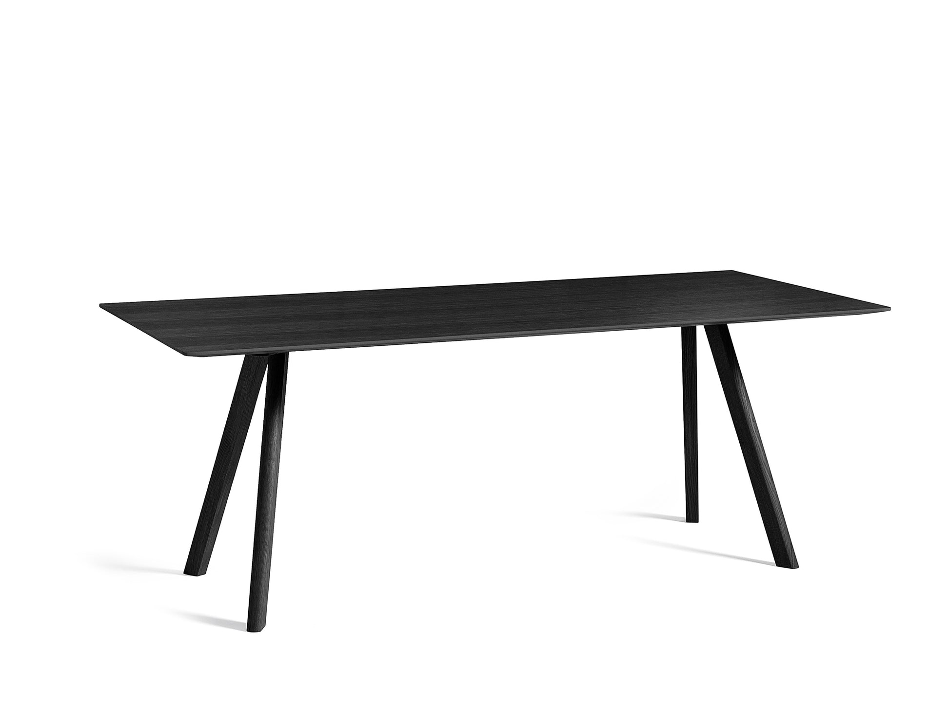 Copenhague Dining Table CPH30 by HAY / 90 x 200 cm / Black Oak veneer top (water based lacquer) / Black Oak base (water based lacquer).