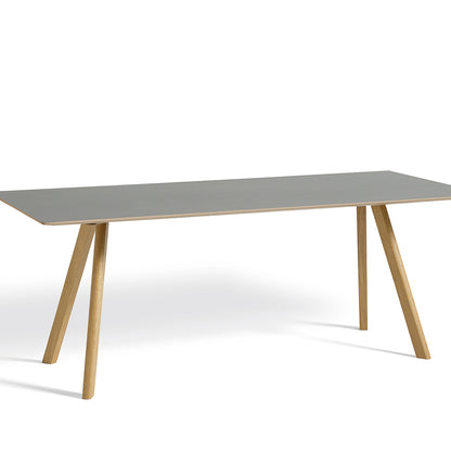 Copenhague Dining Table CPH30 by HAY / 90 x 200 cm / Grey Linoleum top / Oak base (water based lacquer).