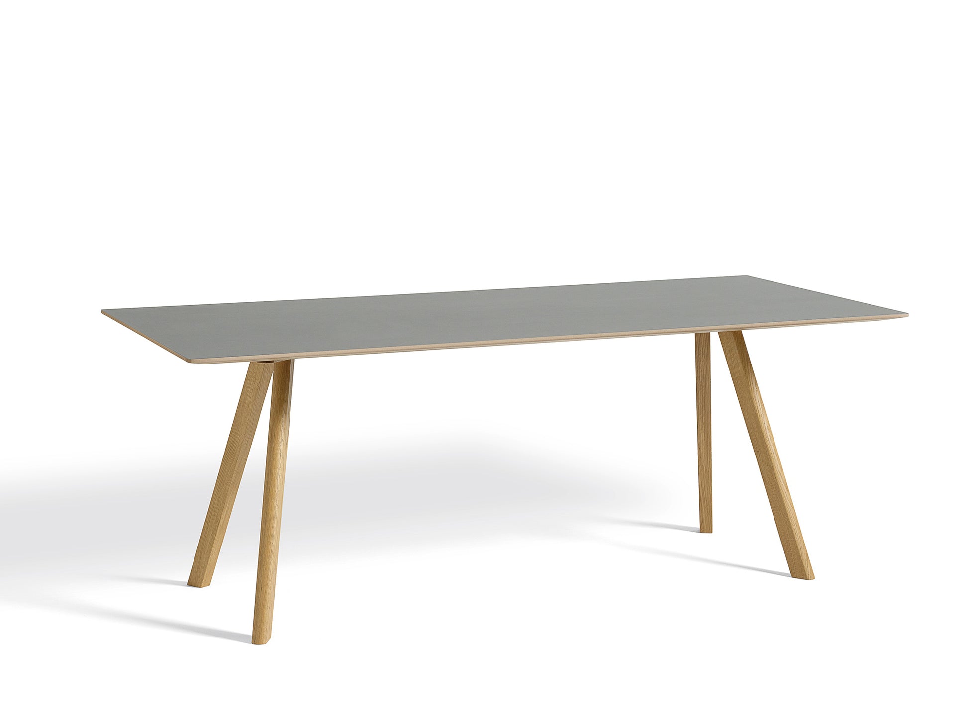 Copenhague Dining Table CPH30 by HAY / 90 x 200 cm / Grey Linoleum top / Oak base (water based lacquer).