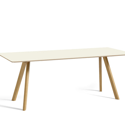 
Copenhague Dining Table CPH30 by HAY / 90 x 200 cm / Off-white linoleum top / Oak base (water based lacquer).