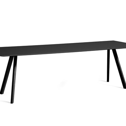 Copenhague Dining Table CPH30 by HAY / 90 x 250 cm / Black Linoleum top / Black Oak base (water based lacquer).
