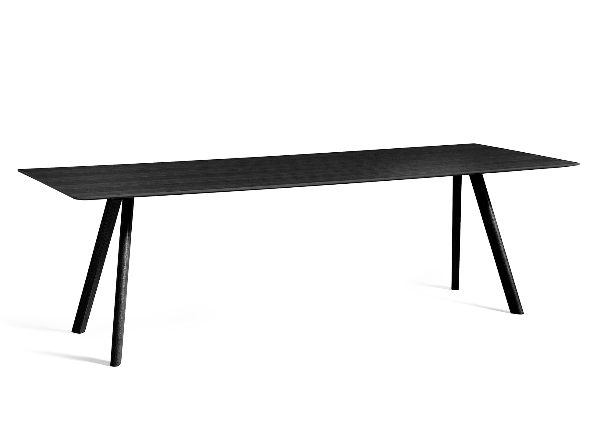 Copenhague Dining Table CPH30 by HAY / 90 x 250 cm / Black Oak veneer top (water based lacquer) / Black Oak base (water based lacquer).