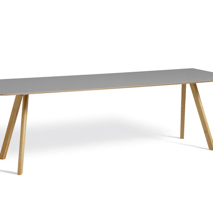 Copenhague Dining Table CPH30 by HAY / 90 x 250 cm / Grey Linoleum top / Oak base (water based lacquer)