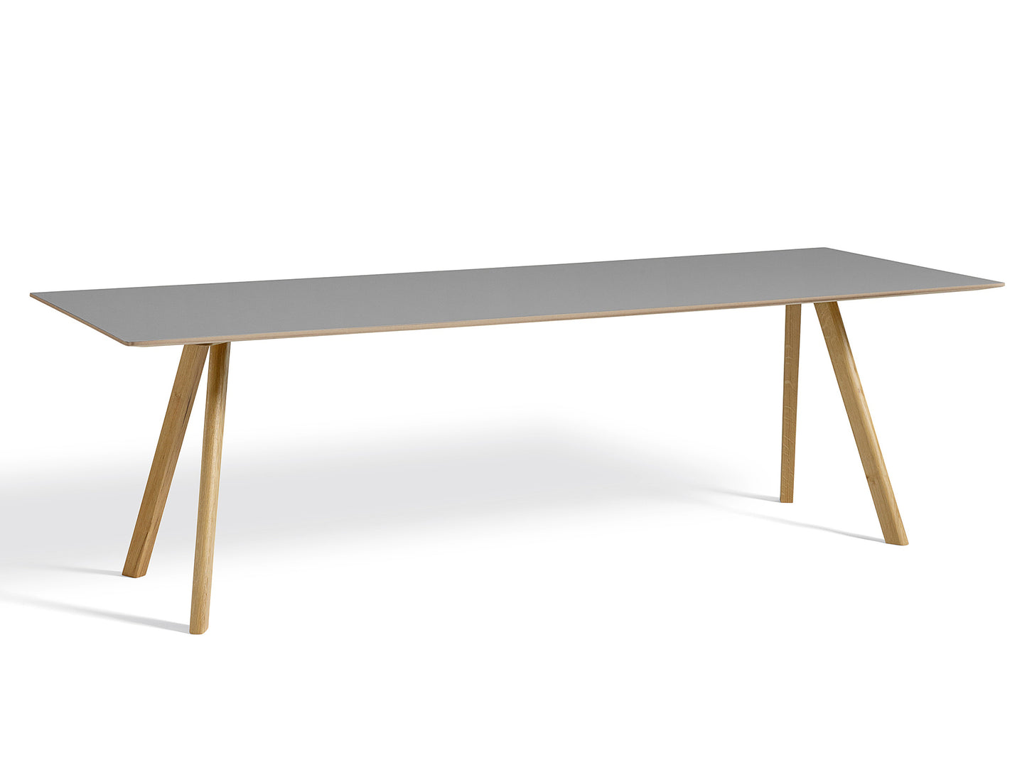 Copenhague Dining Table CPH30 by HAY / 90 x 250 cm / Grey Linoleum top / Oak base (water based lacquer)