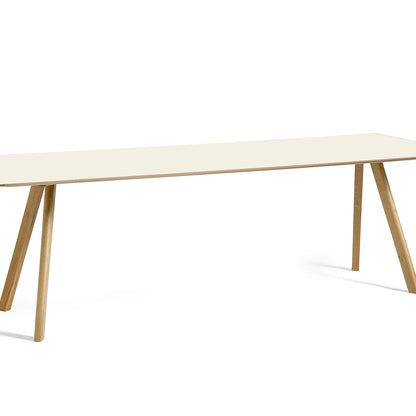 Copenhague Dining Table CPH30 by HAY / 90 x 250 cm / Off-white linoleum top / Oak base (water based lacquer).