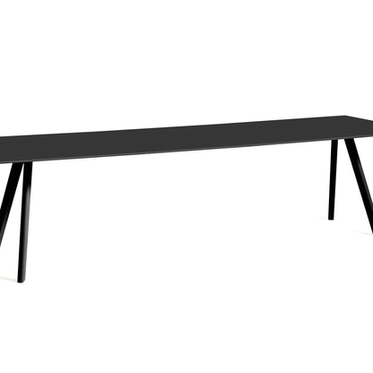 Copenhague Dining Table CPH30 by HAY / 90 x 300 cm / Black Linoleum top / Black Oak base (water based lacquer).