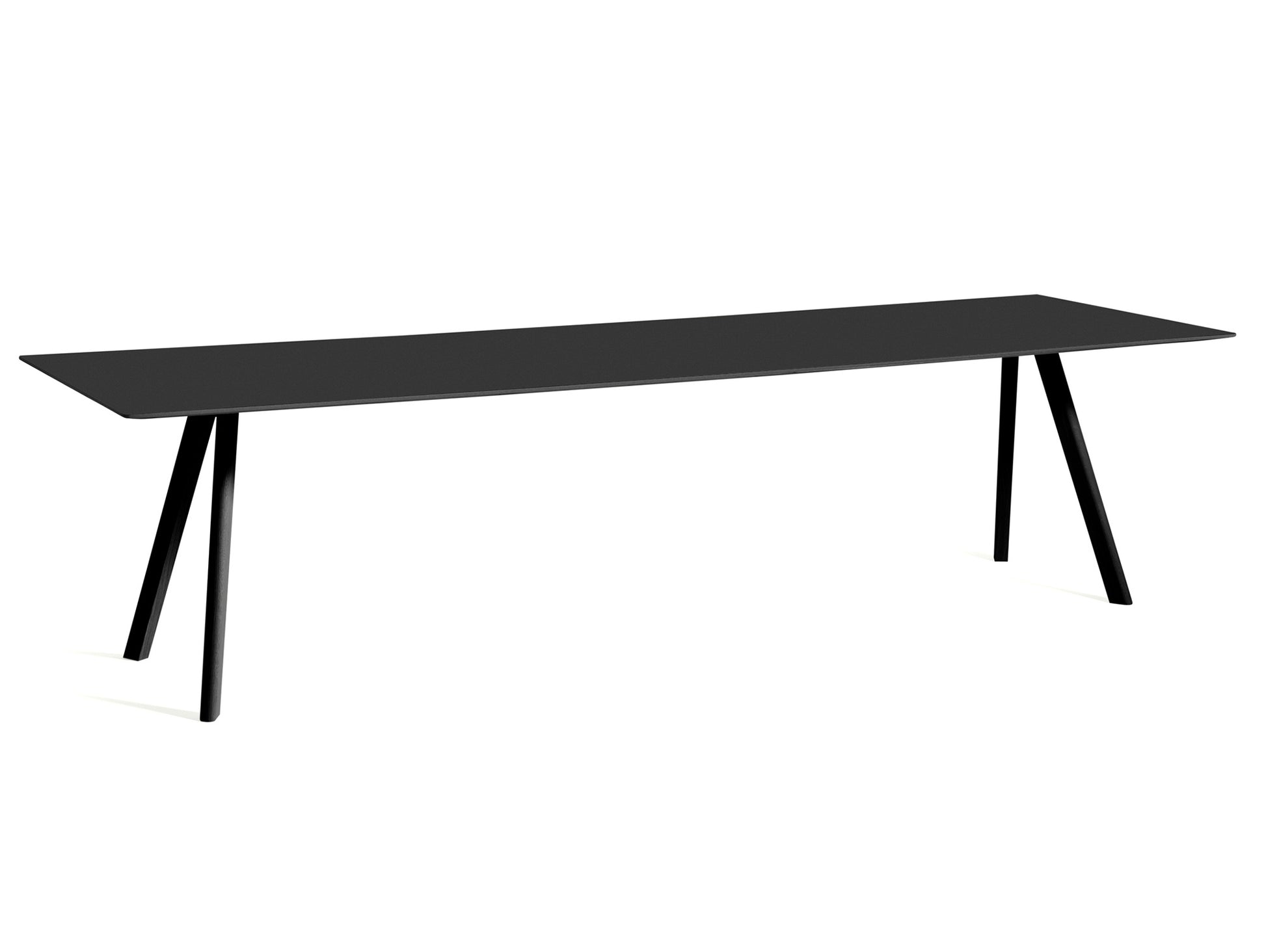 Copenhague Dining Table CPH30 by HAY / 90 x 300 cm / Black Linoleum top / Black Oak base (water based lacquer).