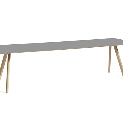 Copenhague Dining Table CPH30 by HAY / 90 x 300 cm / Grey Linoleum top / Oak base (water based lacquer)