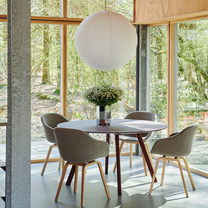 Copenhague Round Dining Table CPH25 by HAY - Burgundy Linoleum Tabletop / Bordeaux Lacquered Oak