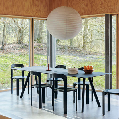 Copenhague Dining Table CPH30 by HAY / Deep Blue Lacquered Oak (Water-Based) / Smokey Blue Linoleum (Forbo 4179) Tabletop
