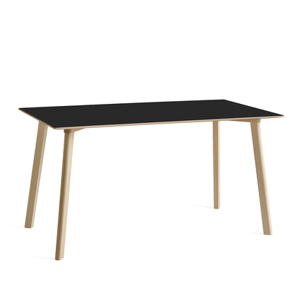Copenhague Deux Table CPH 210 by HAY -  140x75 cm / Untreated Beech / Ink Black Laminate