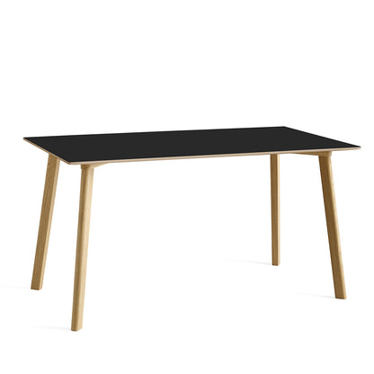 Copenhague Deux Table CPH 210 by HAY -  140x75 cm / Lacquered Oak (Water-Based) / Ink Black Laminate