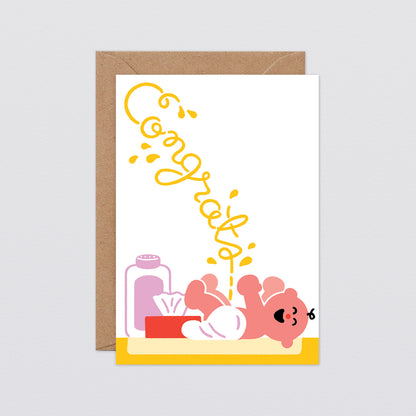 'Congratulations New Baby' Greetings Card by Wrap
