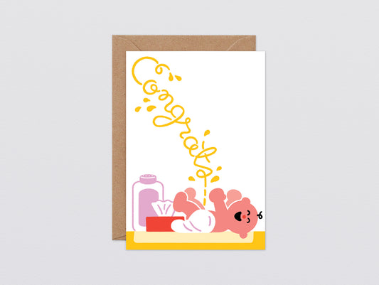 'Congratulations New Baby' Greetings Card by Wrap