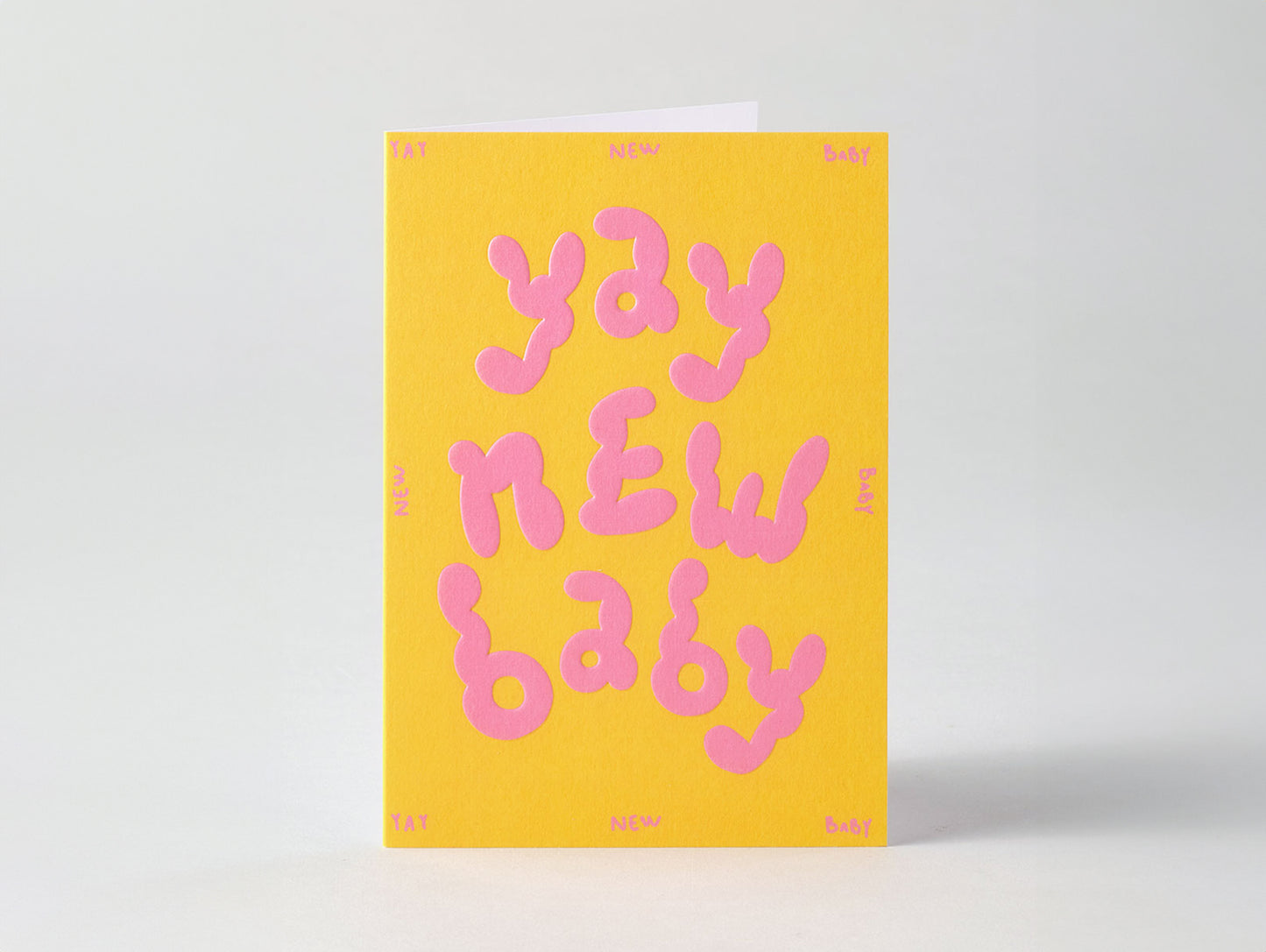 'Yay New Baby' Embossed Greetings Card by Wrap