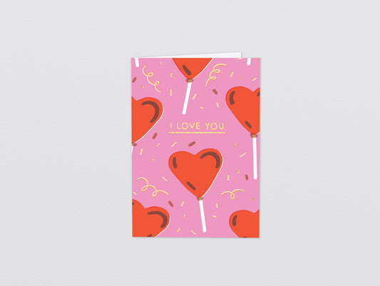 'Love Pop' Foiled Greetings Card by Wrap