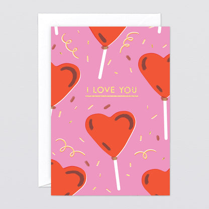 'Love Pop' Foiled Greetings Card by Wrap