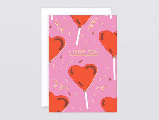 'Love Pop' Foiled Greetings Card by Wrap