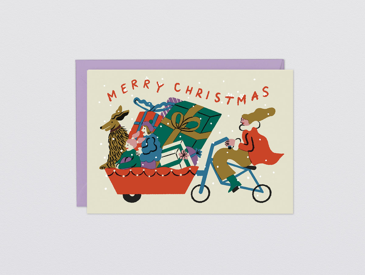 'Cargo Bike Christmas' Greetings Card by Wrap