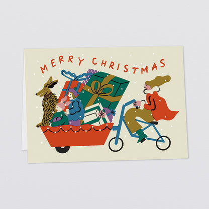 'Cargo Bike Christmas' Greetings Card by Wrap