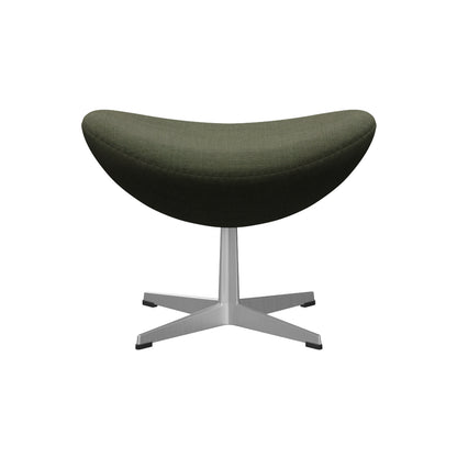 Egg Footstool by Fritz Hansen - Brushed Aluminium / Canvas 926