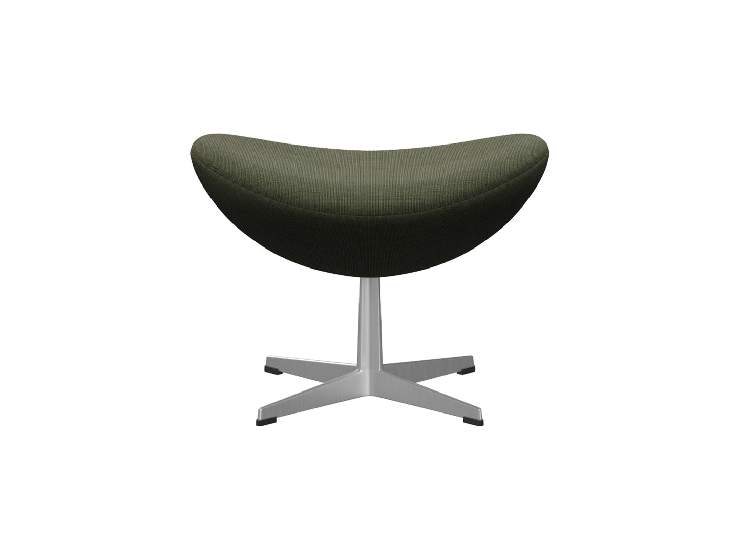 Egg Footstool by Fritz Hansen - Brushed Aluminium / Canvas 926