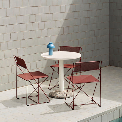 X-Line Chair Outdoor by HAY – Iron Red Powder-Coated Steel Frame / Iron Red Seat and Back