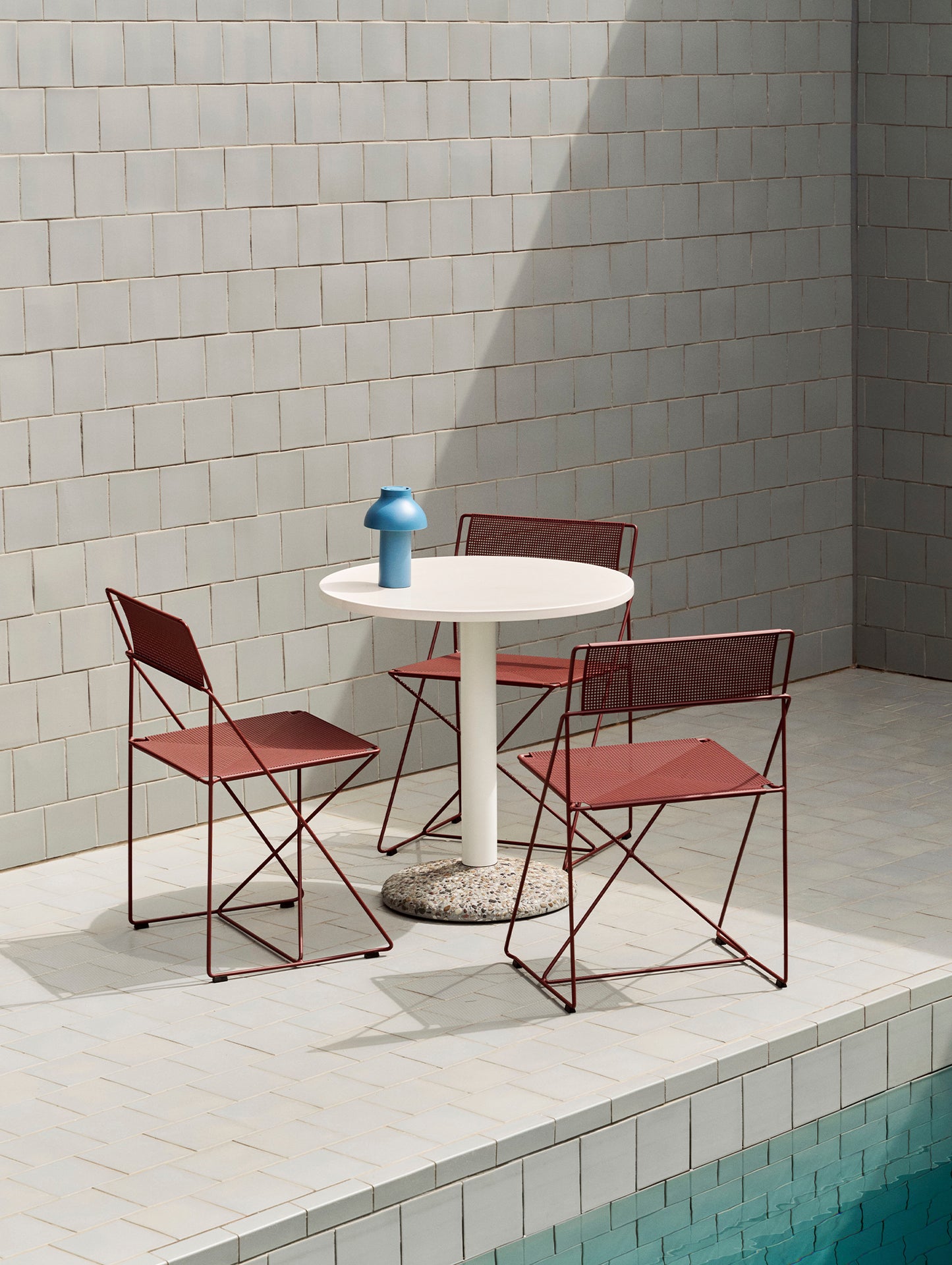 X-Line Chair Outdoor by HAY – Iron Red Powder-Coated Steel Frame / Iron Red Seat and Back