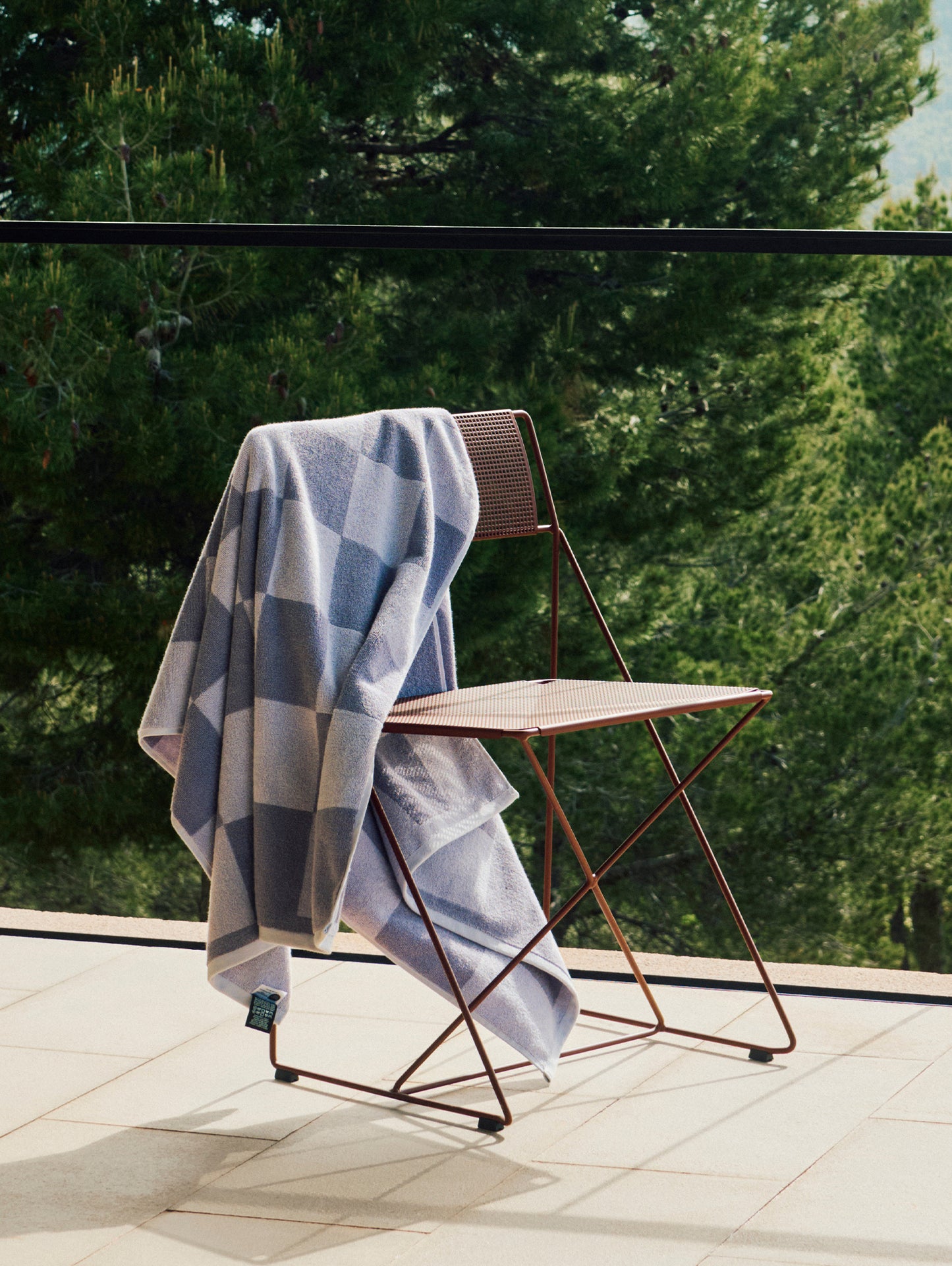 X-Line Chair Outdoor by HAY – Iron Red Powder-Coated Steel Frame / Iron Red Seat and Back