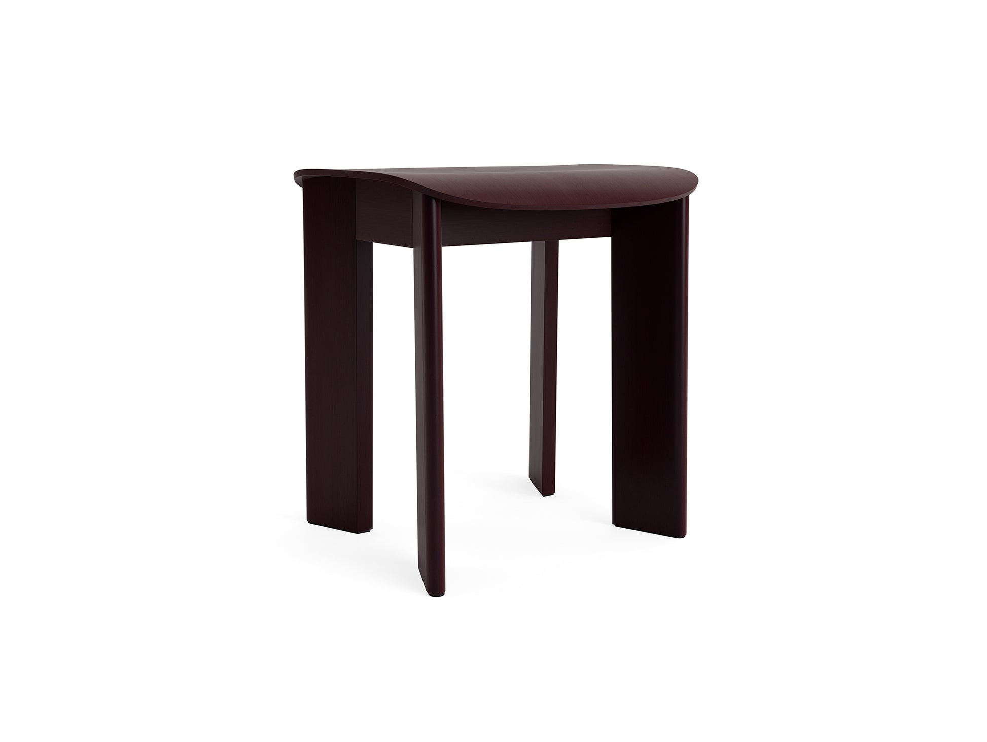Chisel 10 Stool by HAY - Dark Bordeaux Lacquered Beech