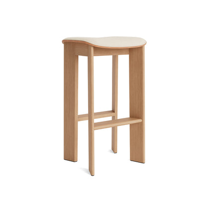 Chisel 30 Bar Stool Seat Upholstery by HAY - High / Lacquered Oak / Turf Cream