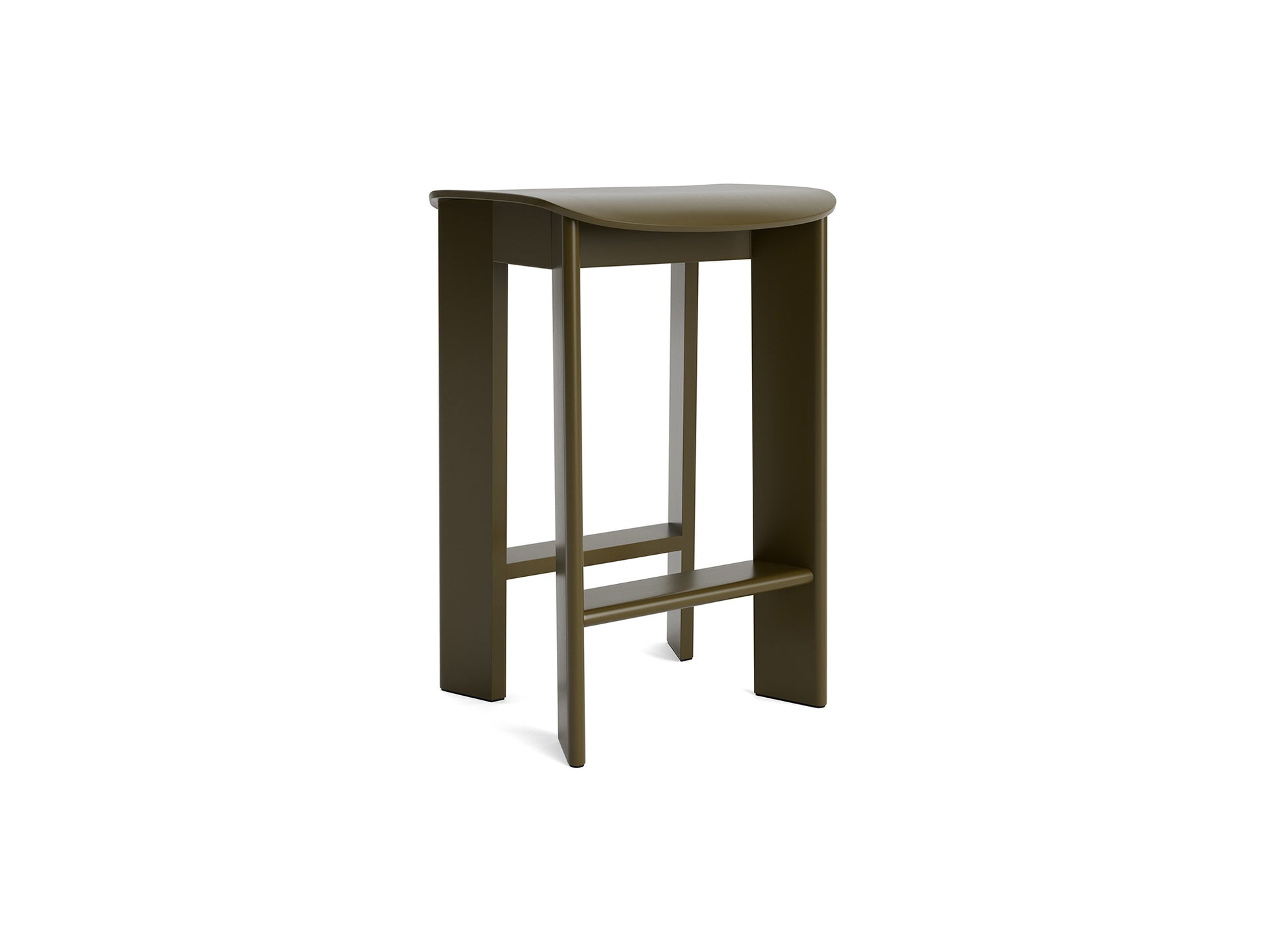 Chisel 30 Bar Stool Low by HAY - Green Umber Lacquered Beech
