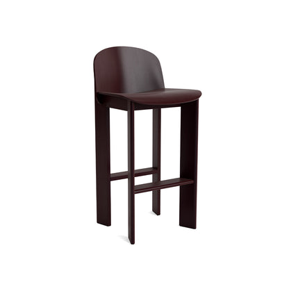 Chisel 35 Bar Stool by HAY - High / Dark Bordeaux Lacquered Beech