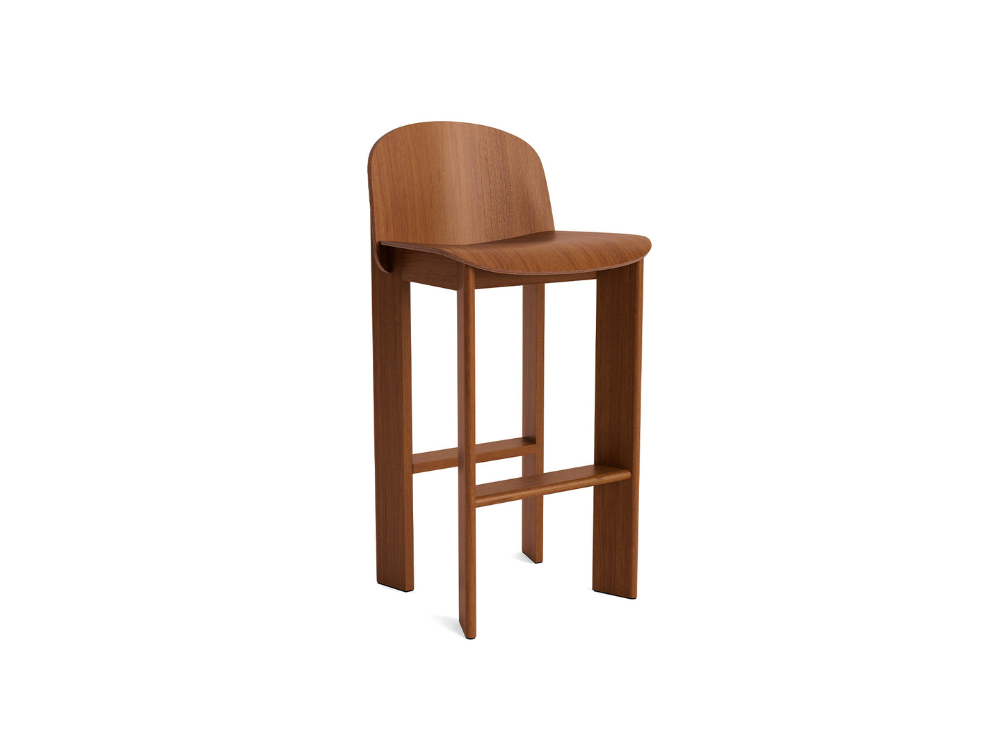 Chisel 35 Bar Stool by HAY - High / Lacquered Walnut