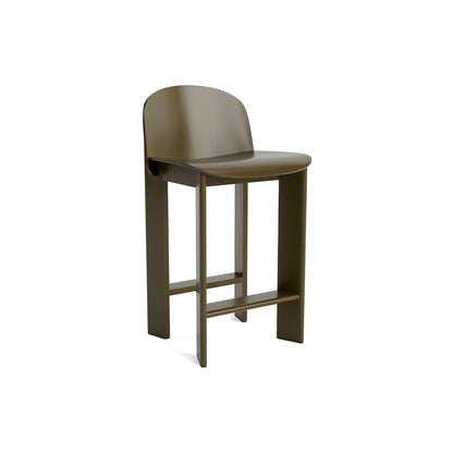 Chisel 35 Bar Stool by HAY - Low / Green Umber Lacquered Beech