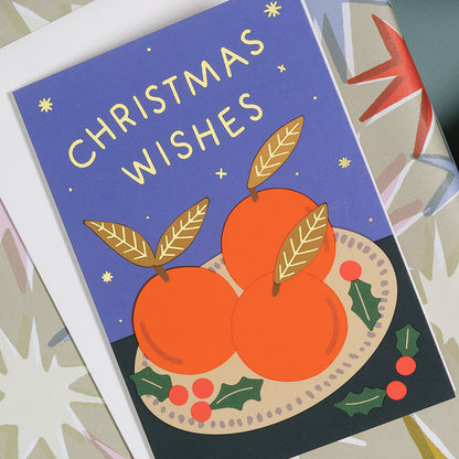 'Christmas Wishes' Foiled Greetings Card by Wrap